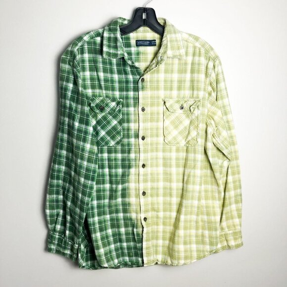 Faded Glory Split Tie Dye Button Down Shacket Shirt Large - Picture 1 of 7